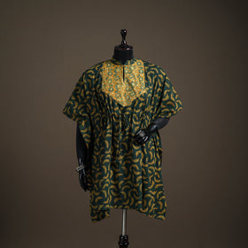 Akola Hand Block Print Natural Dyed Cotton Kaftan (Medium) 156