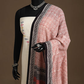 Beige Natural Dyed Cotton Block Print Bagh Dupatta