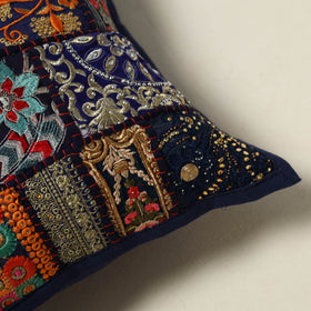 Khambadiya Patchwork Hand Embroidered Cushion Cover 10