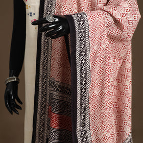 Beige Natural Dyed Cotton Block Print Bagh Dupatta