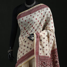 Bengal Kantha Hand Embroidery Silk Cotton Chapa Work Saree 74