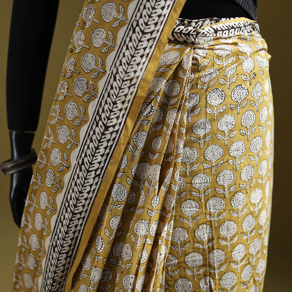 Bagru Hand Block Print Pure Mul Cotton Ready To Wear Saree 42