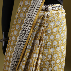 Bagru Hand Block Print Pure Mul Cotton Ready To Wear Saree 42