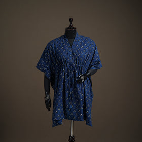 Akola Hand Block Print Natural Dyed Cotton Kaftan (Medium) 158