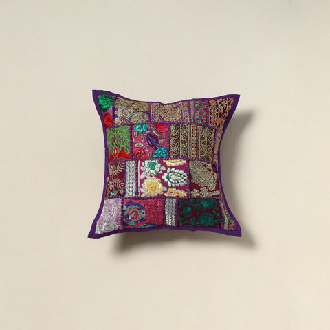Khambadiya Patchwork Hand Embroidered Cushion Cover 12