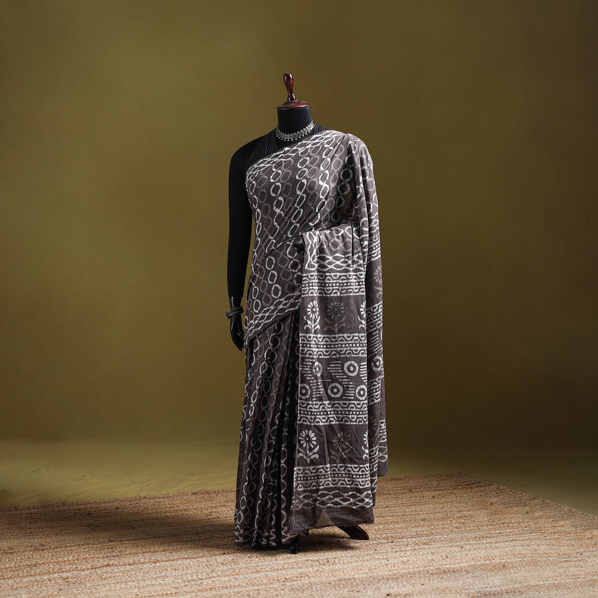 Batik Hand Block Print Pure Mul Cotton Ready To Wear Saree 43