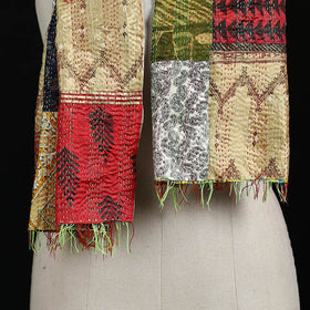 Bengal Kantha Handwork Patchwork Reversible Silk Stole 122