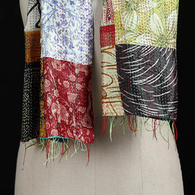 Bengal Kantha Handwork Patchwork Reversible Silk Stole 126