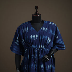 Akola Hand Block Print Natural Dyed Cotton Kaftan (Medium) 159