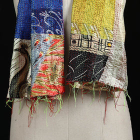 Bengal Kantha Handwork Patchwork Reversible Silk Stole 127