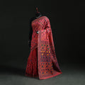 Pink - Bengal Kantha Hand Embroidery Silk Cotton Chapa Work Saree 76