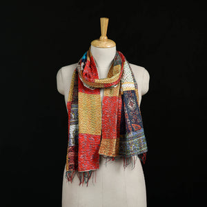Bengal Kantha Handwork Patchwork Reversible Silk Stole 129