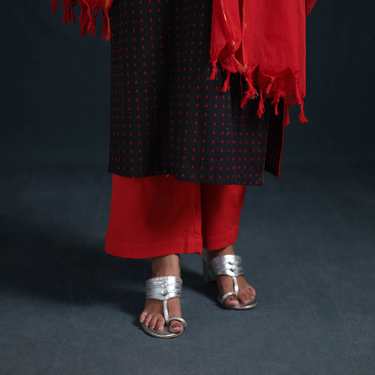 Jacquard Cotton Suit Set with Dupatta for Women 28