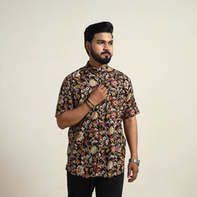  Multicolor Cotton Men Kalamkari Print Shirt