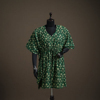 Akola Hand Block Print Natural Dyed Cotton Kaftan (Medium) 160