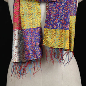 Bengal Kantha Handwork Patchwork Reversible Silk Stole 130
