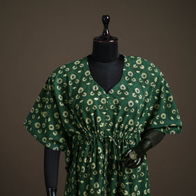 Akola Hand Block Print Natural Dyed Cotton Kaftan (Medium) 160