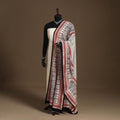 Beige - natural dyed cotton bagh dupatta 07 - handcrafted