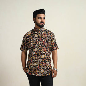  Multicolor Cotton Men Kalamkari Print Shirt