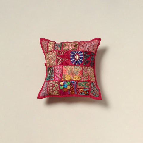 Khambadiya Patchwork Hand Embroidered Cushion Cover 15