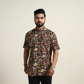  Multicolor Cotton Men Kalamkari Print Shirt