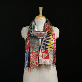 Bengal Kantha Handwork Patchwork Reversible Silk Stole 132