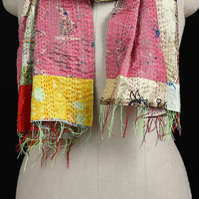 Bengal Kantha Handwork Patchwork Reversible Silk Stole 133