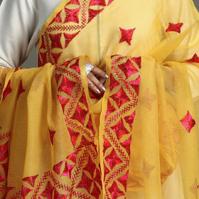  Phulkari Hand Embroidery Kota Doria Chanderi Silk Dupatta with Tassels 15 