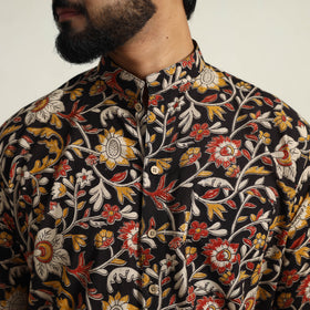  Multicolor Cotton Men Kalamkari Print Shirt