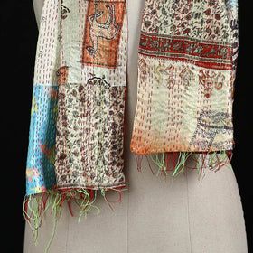 Bengal Kantha Handwork Patchwork Reversible Silk Stole 134