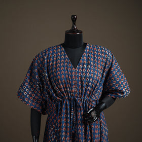 Akola Hand Block Print Natural Dyed Cotton Kaftan (Medium) 161