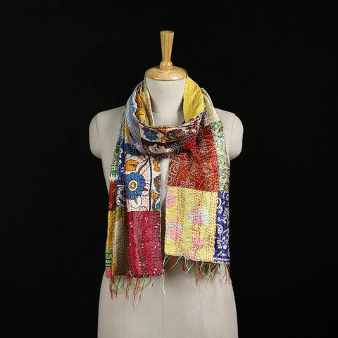Bengal Kantha Handwork Patchwork Reversible Silk Stole 135