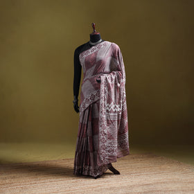 Batik Hand Block Print Pure Mul Cotton Ready To Wear Saree 45