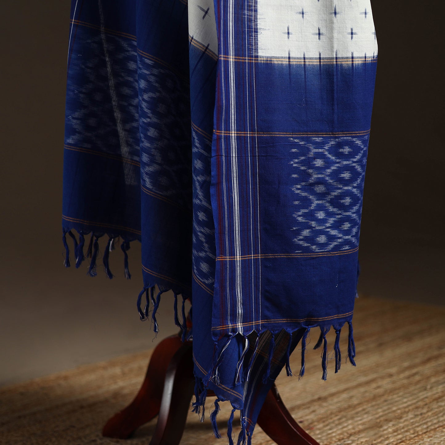Handloom Cotton Pochampally Ikat Dupatta 15