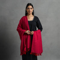 Pink - Kumaun Handwoven Pure Merino Wool Shawl for Women 55