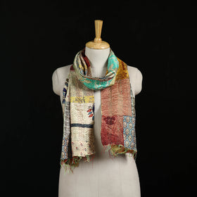 Bengal Kantha Handwork Patchwork Reversible Silk Stole 138