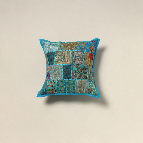 Khambadiya Patchwork Hand Embroidered Cushion Cover 16