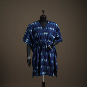 Akola Hand Block Print Natural Dyed Cotton Kaftan (Medium) 163