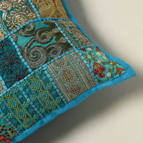 Khambadiya Patchwork Hand Embroidered Cushion Cover 16