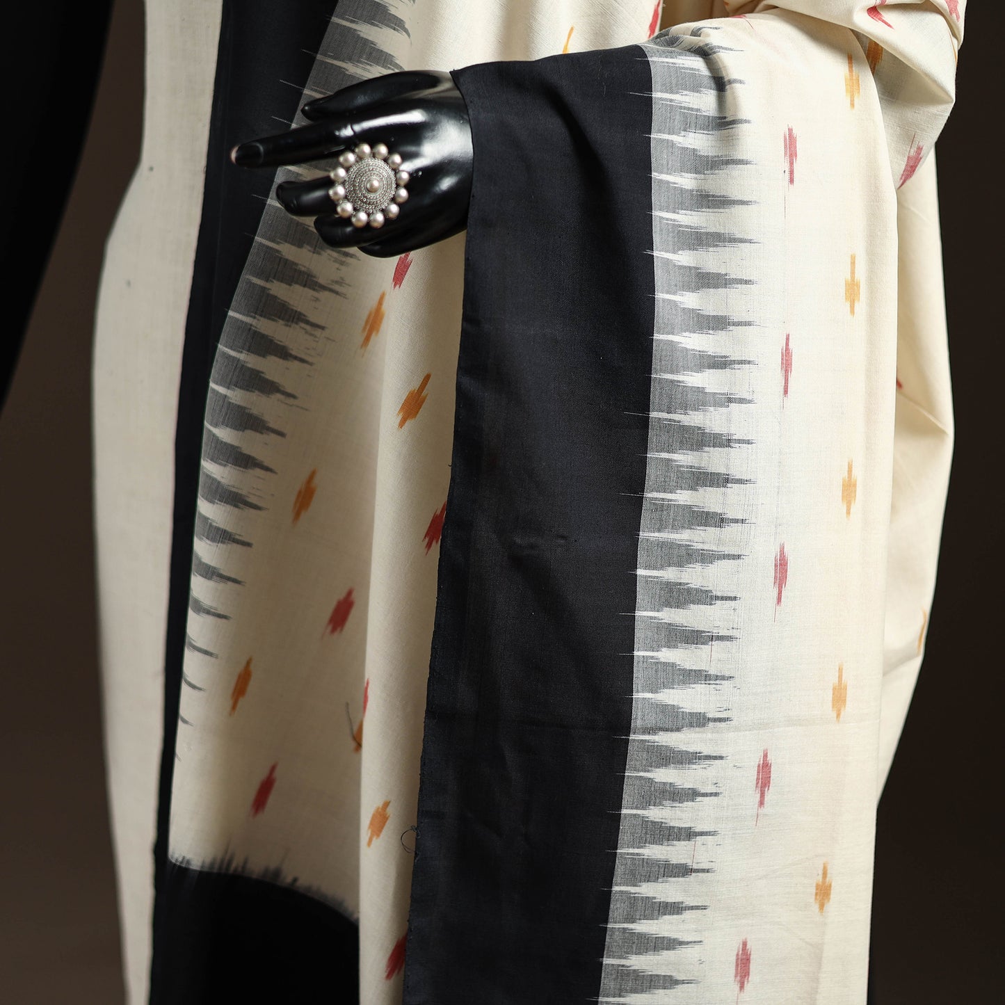 Handloom Cotton Pochampally Ikat Dupatta 16
