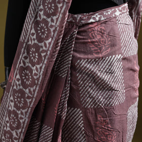 Batik Hand Block Print Pure Mul Cotton Ready To Wear Saree 45