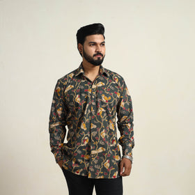 Buy Green Cotton Men Kalamkari Print Shirt