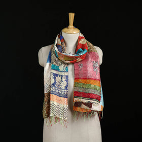 Bengal Kantha Handwork Patchwork Reversible Silk Stole 139