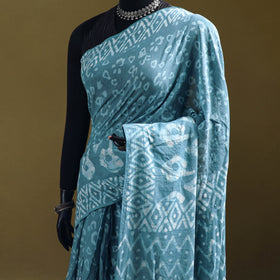 Batik Hand Block Print Pure Mul Cotton Ready To Wear Saree 46