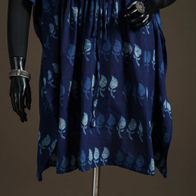 Akola Hand Block Print Natural Dyed Cotton Kaftan (Medium) 163
