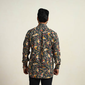 Buy Green Cotton Men Kalamkari Print Shirt