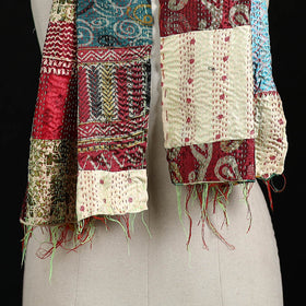 Bengal Kantha Handwork Patchwork Reversible Silk Stole 140