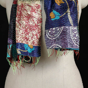 Bengal Kantha Handwork Patchwork Reversible Silk Stole 141