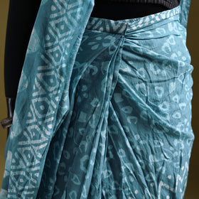Batik Hand Block Print Pure Mul Cotton Ready To Wear Saree 46