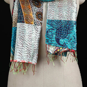 Bengal Kantha Handwork Patchwork Reversible Silk Stole 144